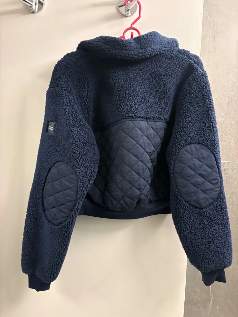 Navy ALO Yoga Sherpa Edge Bomber - Picture 3 of 3